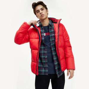 Tommy Jeans pánská červená zimní bunda Essential - L (XA9)